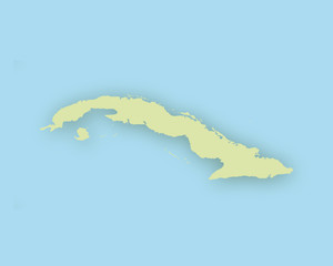 Karte von Kuba mit Schatten