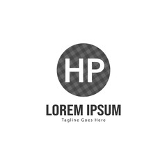 Initial HP logo template with modern frame. Minimalist HP letter logo vector illustration