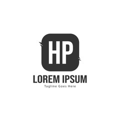 Initial HP logo template with modern frame. Minimalist HP letter logo vector illustration