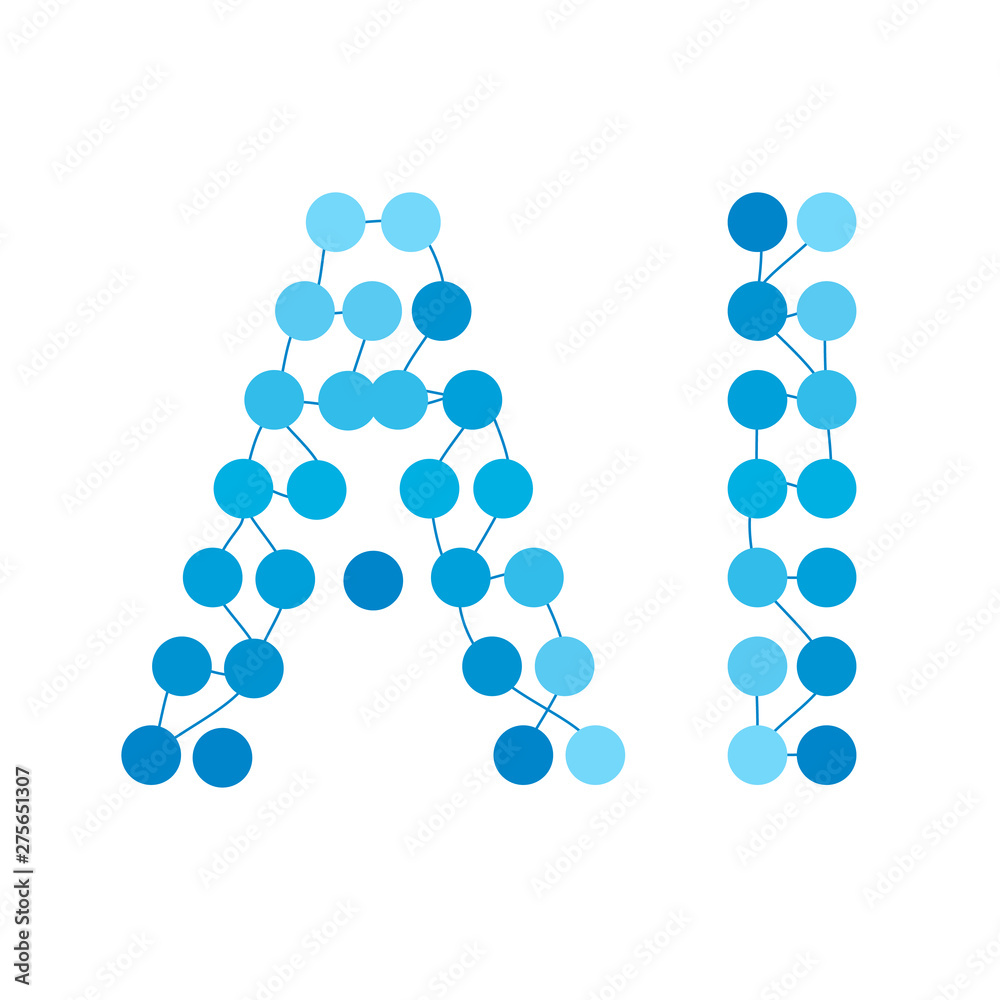 Poster capital letters of ai - artificial intelligence