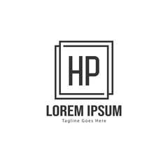 Obraz premium Initial HP logo template with modern frame. Minimalist HP letter logo vector illustration