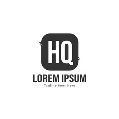 Initial HQ logo template with modern frame. Minimalist HQ letter logo vector illustration