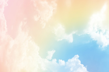 Sun and cloud background with a pastel colour