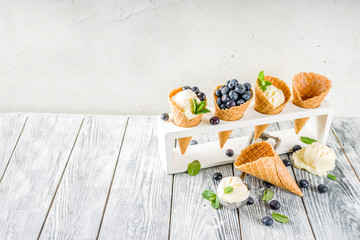 Vanilla ice cream with berries