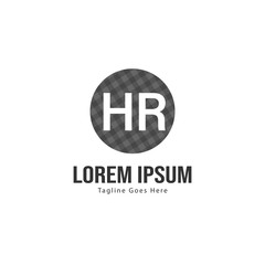 Initial HR logo template with modern frame. Minimalist HR letter logo vector illustration