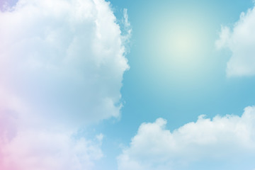 Sun and cloud background with a pastel colour