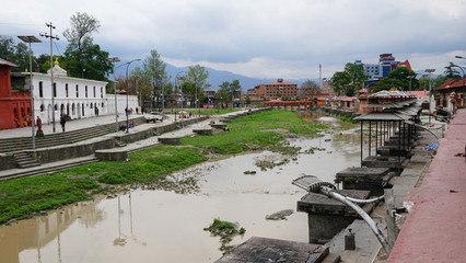 Votive temples and shrines in a row at Pashupatinath Temple