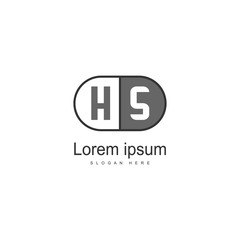 Initial HS logo template with modern frame. Minimalist HS letter logo vector illustration
