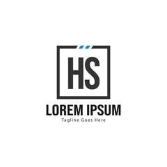 Initial HS logo template with modern frame. Minimalist HS letter logo vector illustration