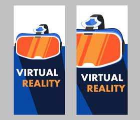 VR headset device in flat style