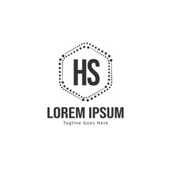 Initial HS logo template with modern frame. Minimalist HS letter logo vector illustration