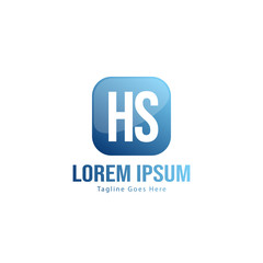 Initial HS logo template with modern frame. Minimalist HS letter logo vector illustration