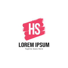 Initial HS logo template with modern frame. Minimalist HS letter logo vector illustration