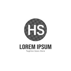 Initial HS logo template with modern frame. Minimalist HS letter logo vector illustration
