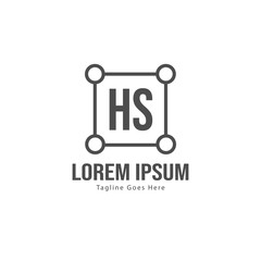 Initial HS logo template with modern frame. Minimalist HS letter logo vector illustration