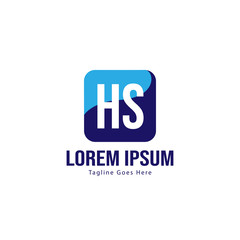 Initial HS logo template with modern frame. Minimalist HS letter logo vector illustration