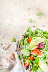Spring mix salad with vegetables