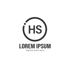 Initial HS logo template with modern frame. Minimalist HS letter logo vector illustration