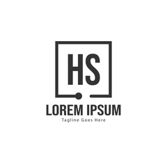 Initial HS logo template with modern frame. Minimalist HS letter logo vector illustration