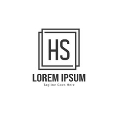 Initial HS logo template with modern frame. Minimalist HS letter logo vector illustration