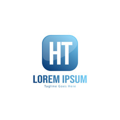 Initial HT logo template with modern frame. Minimalist HT letter logo vector illustration