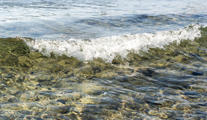Wave on sea surface. Natural background.