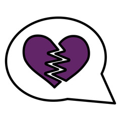 heart broken romance talk bubble