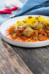 Moroccan beef kefta meatballs meatball and semolina