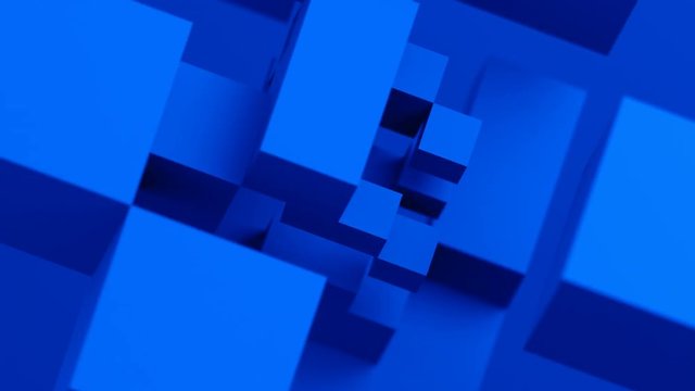 Abstract 3d render, modern animation, geometric background with cubes, motion design, 4k video