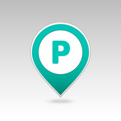 Parking pin map icon. Map pointer. Map markers