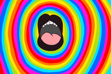 Hand drawn abstract circle pattern background. Textured.