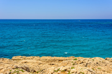  unreal blue and clear sea and rocks off the coast of Ayia Napa, Cyprus