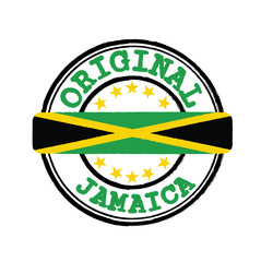 Vector Stamp for Original logo with text Jamaica and Tying in the middle with Jamaica Flag.