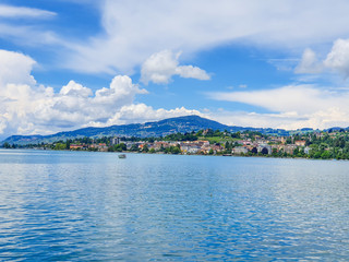 Vista, montreux, lago, genebra, suíça
