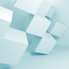 Obraz premium 3d cubes installation in empty room