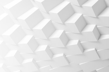 3d parametric white cubes structure