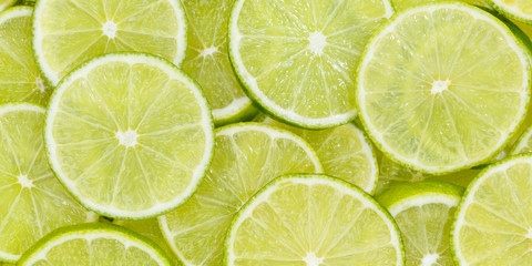 Limes citrus fruits lime collection food background banner fresh fruit