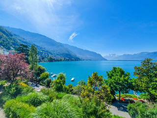 Vista, montreux, lago, genebra, suíça