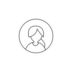Outline female avatar icon. Woman symbol. Simple vector