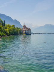 Vista, montreux, lago, genebra, suíça
