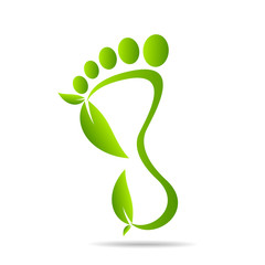 footprints of green leaves organic health and beauty care design 