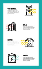 FARM AND AGRICULTURE LINE ICON CONCEPT