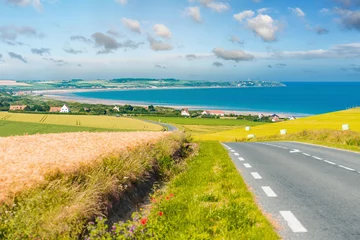 Fotobehang Oranje splendid landscape of the coast in the north of France  © Image'in