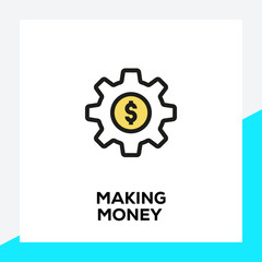 MAKING MONEY LINE ICON SET