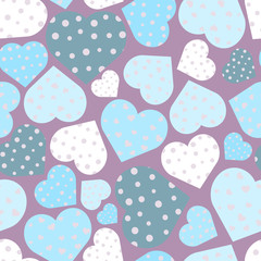 gentle seamless pattern with the image of cute hearts 