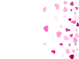 Hearts confetti flying vector background graphic design.