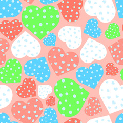 gentle seamless pattern with the image of cute hearts 