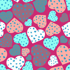 gentle seamless pattern with the image of cute hearts 