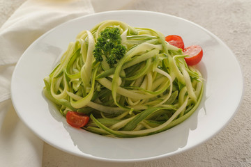 Zucchini spaghetti.