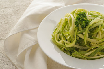 Zucchini spaghetti.